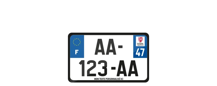 plaque moto scooter cyclo personnalisee express 48H homologuee 210 x 130 mm livraison installation a domicile sur marmande duras casteljaloux tonneins langon la reole bazas lot et garonne dpt 47