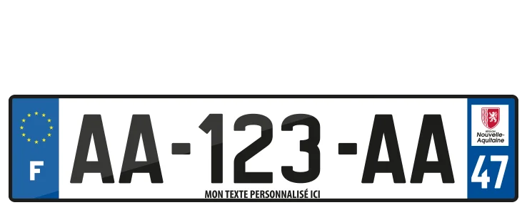 plaque auto personnalisee express 48H homologuee 520 x 110 mm livraison installation a domicile sur marmande duras casteljaloux tonneins langon la reole bazas lot et garonne dpt 47