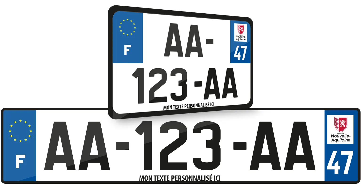 plaque auto moto scooter cyclo personnalisee express 48H homologuee livraison installation a domicile sur marmande duras casteljaloux tonneins langon la reole bazas lot et garonne dpt 47